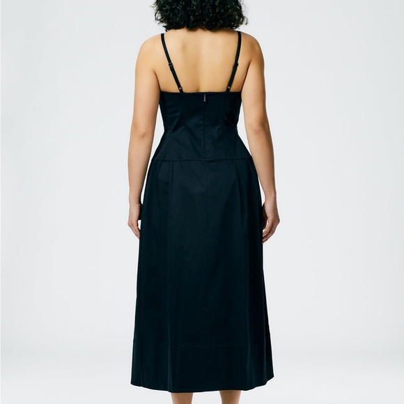 New tibi stretch Cotton Satin Midi dress - Picture 2 of 6